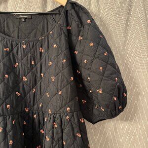 Quilted Puff Sleeve Flower Dress - XL - Madewell